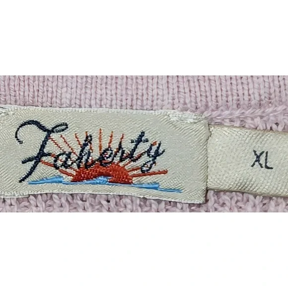 Faherty Waffle Knit Sweater Pullover Crewneck Light Pink Textured Size XL - Picture 4 of 7